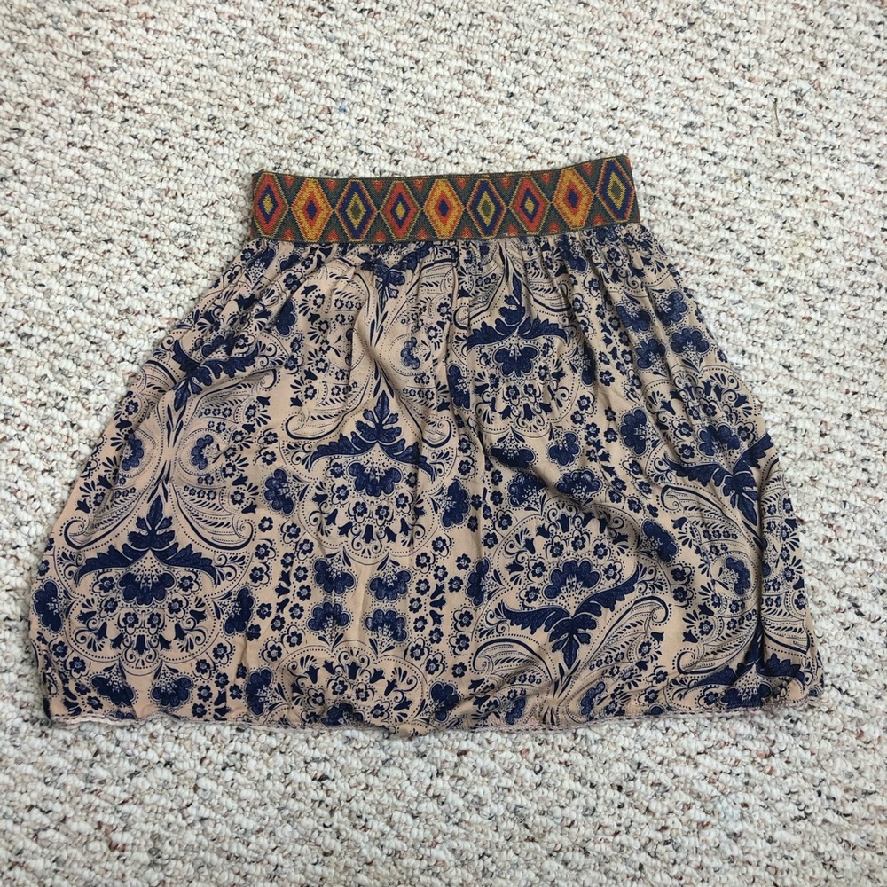 Angie Blue and Tan Mini Skirt